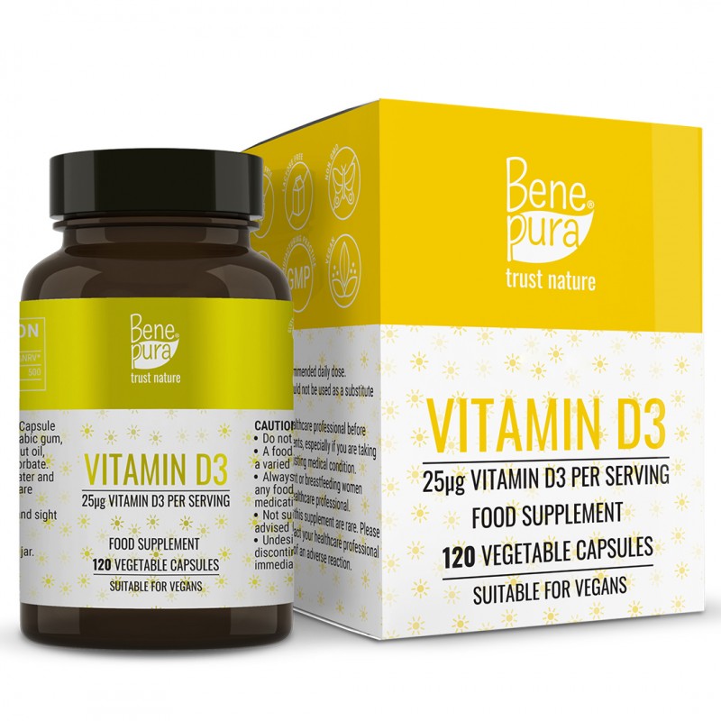 Vitamina D3 1000 UI - 120 Cápsulas - Suplementos