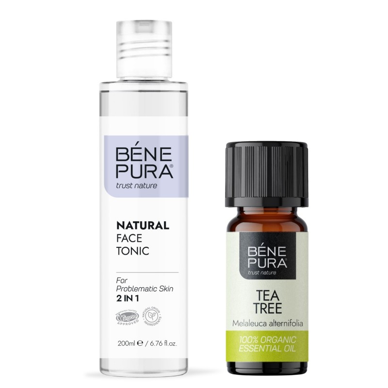 Tónico Facial para Pieles Problemáticas y Bio Aceite esencial de Árbol de Té