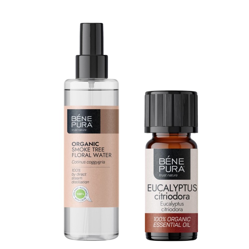 Bio Agua floral de Árbol de Humo y Bio Aceite esencial de Eucalipto Citriodora - GMC