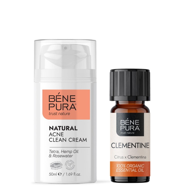 Crema Facial Anti-Acné y Bio Aceite esencial de Clementina