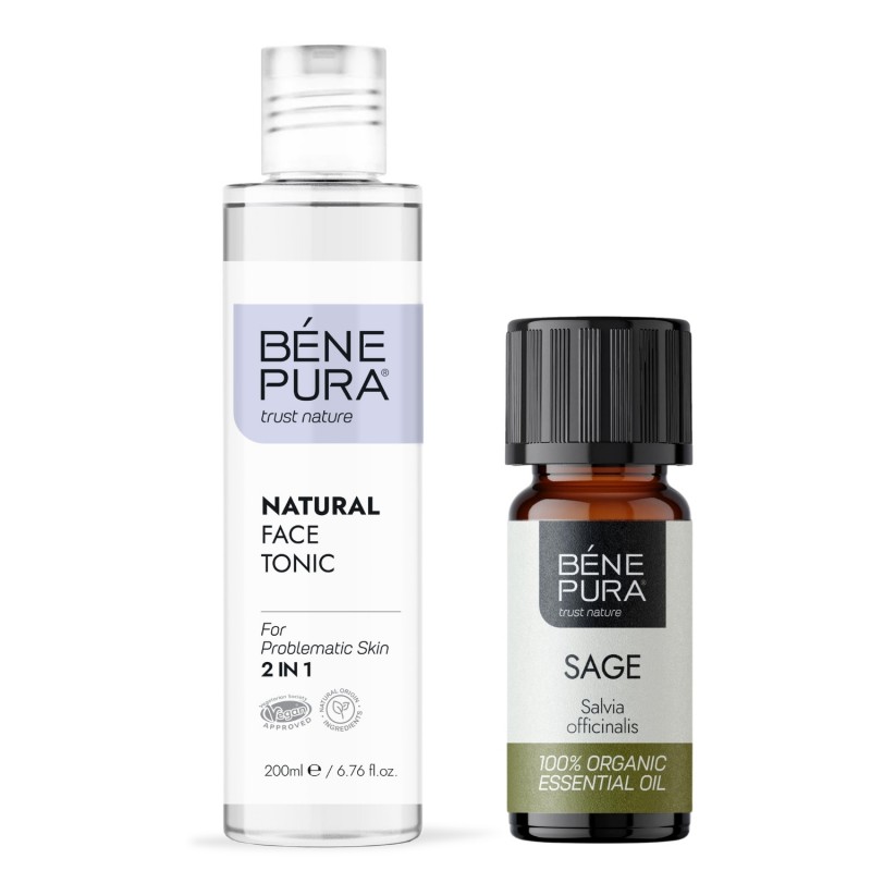 Tónico Facial para Pieles Problemáticas y Bio Aceite esencial de Salvia - GMC