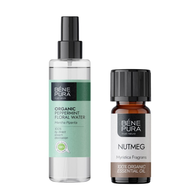 Bio Agua floral de Menta y Bio Aceite esencial de Nuez Moscada - GMC