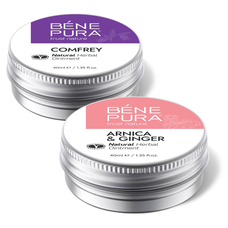 Pomada para problemas articulares con Consuelda y Pomada para Moretones y Músculos con Árnica y Jengibre - Comparaci&oacute;n de Producto