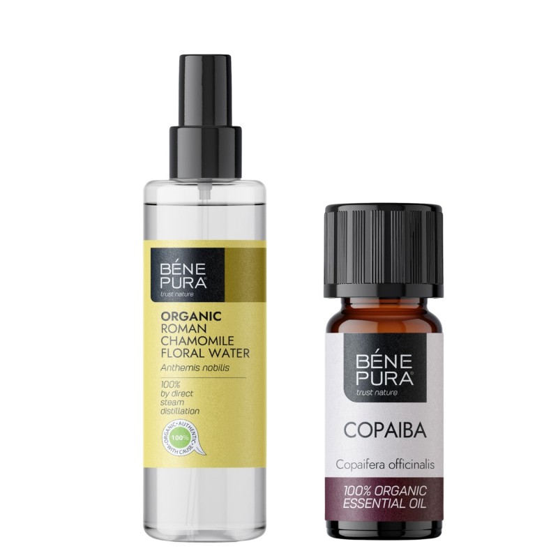 Bio Agua floral de Manzanilla Romana y Bio Aceite esencial de Copaiba - GMC