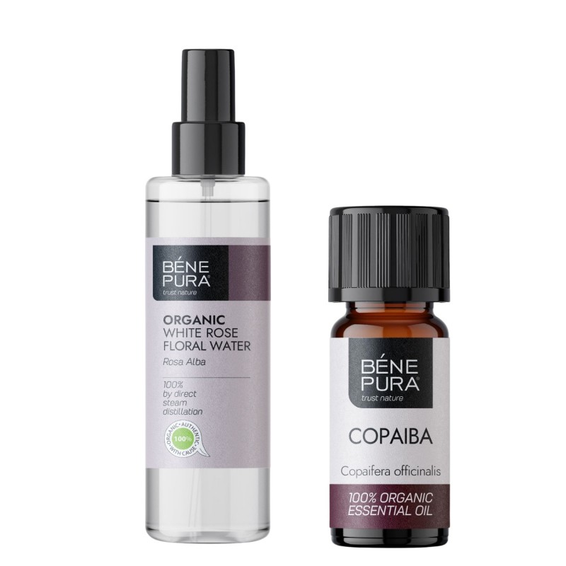 Bio Agua floral de Rosa Alba y Bio Aceite esencial de Copaiba - GMC