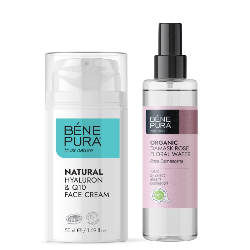 Crema Facial Hyaluron & Q10 y Bio Agua floral de Rosa Damascena - GMC