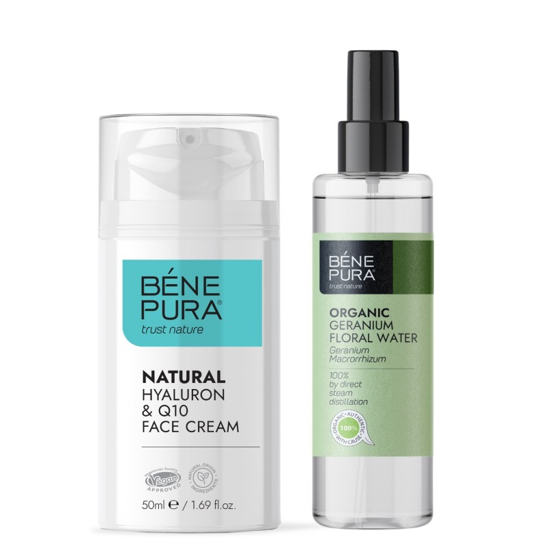 Crema Facial Hyaluron & Q10 y Bio Agua floral de Geranio - GMC