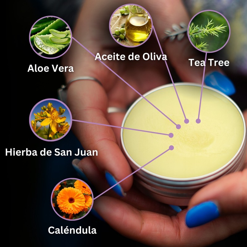 Pomada para Quemaduras y Heridas con Caléndula, Aloe Vera y Hierba de San Juan - 40ml