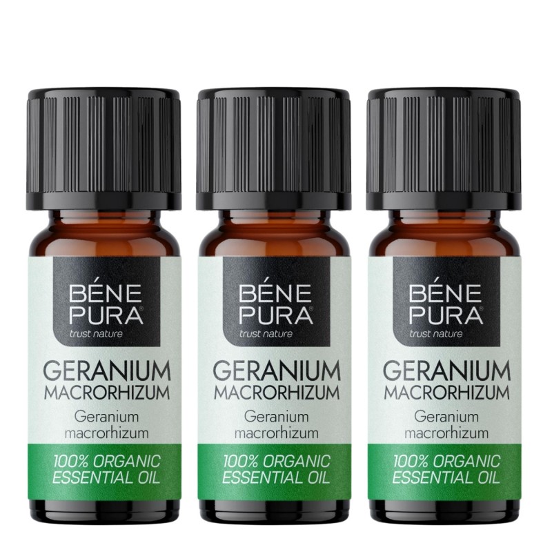 3x Bio Aceite esencial de Geranio - 10ml