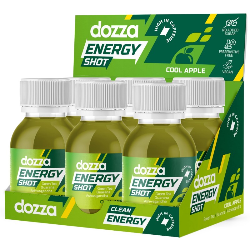 6x Pack DOZZA Energy Cool Apple Energy shot - 60ml - Bebidas energéticas