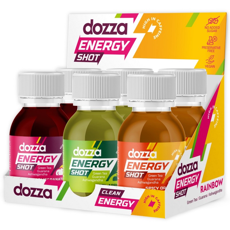 6x Pack DOZZA Energy Rainbow Pack Energy shots - 60ml - Bebidas energéticas