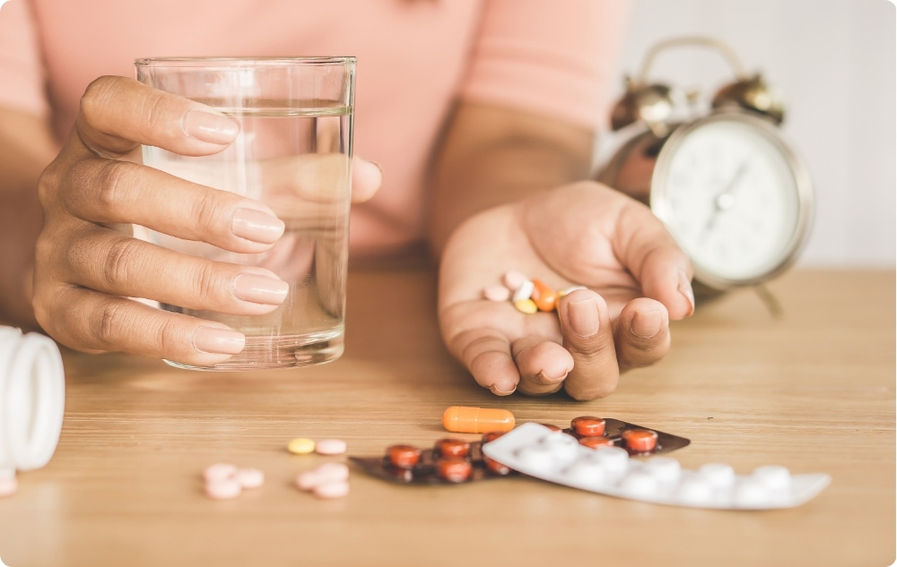 Reacción negativa después de tomar medicamentos.